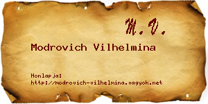 Modrovich Vilhelmina névjegykártya